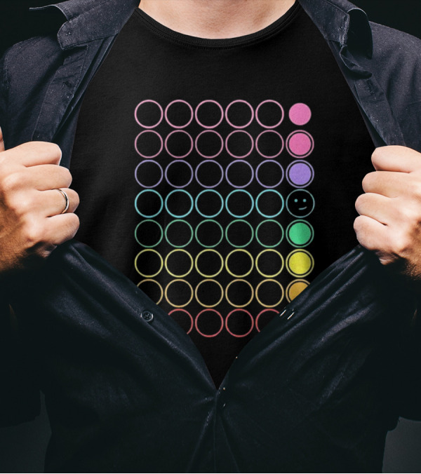 Kinda Funny Pride Rainbow Circles With Smiley T-Shirt