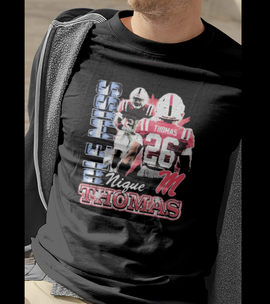 Ole Miss Rebels Domonique Nique Thomas 26 Football 90s T-Shirt