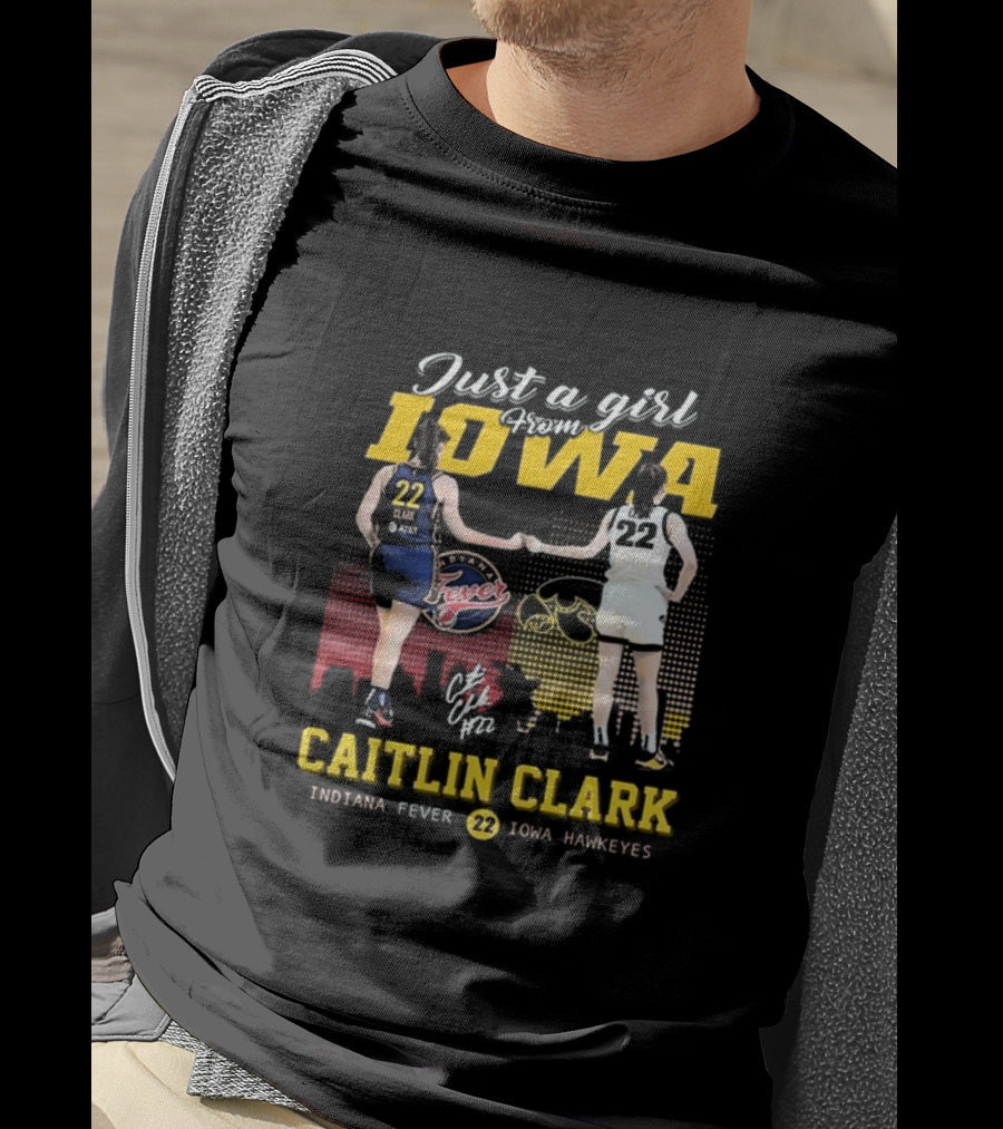 Just A Girl From Iowa Caitlin Clark Indiana Fever Iowa Hawkeyes Signature T-Shirt