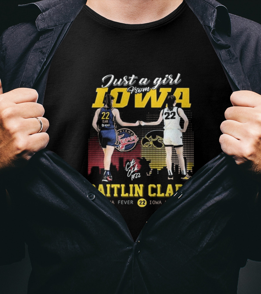 Just A Girl From Iowa Caitlin Clark Indiana Fever Iowa Hawkeyes Signature T-Shirt