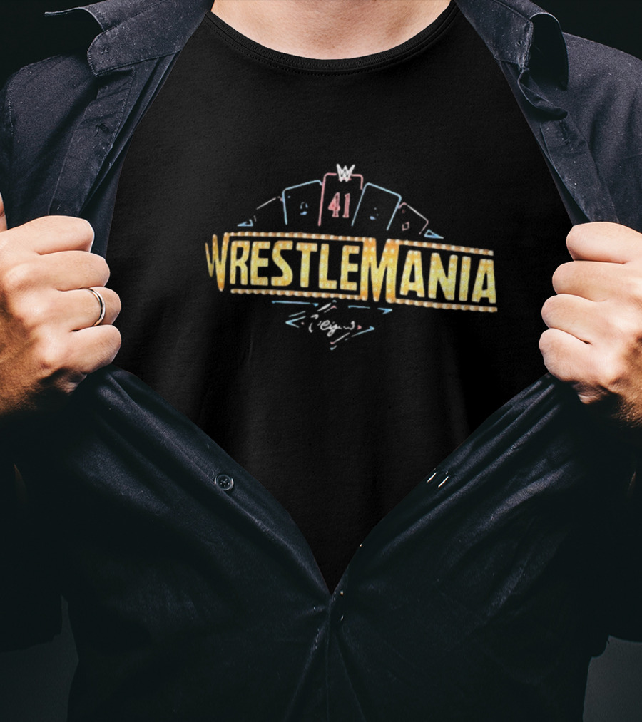 WrestleMania 41 Poker Chip Cards T-Shirt