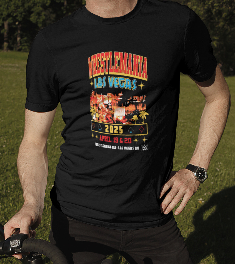 Wrestlemania Las Vegas 2025 April 19 And 20 Skyline WWE Event Ripple Junction T-Shirt
