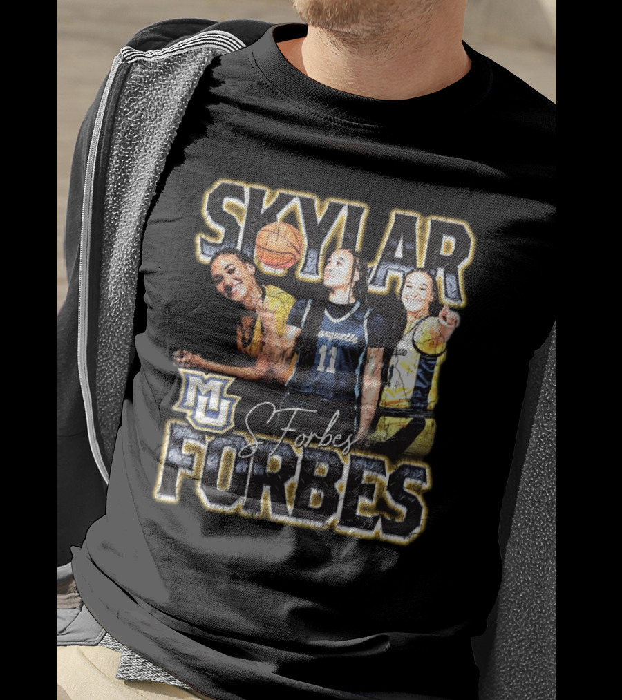 Skylar Forbes Marquette Golden Eagles Basketball MU Vintage 90s Style Signature T-Shirt
