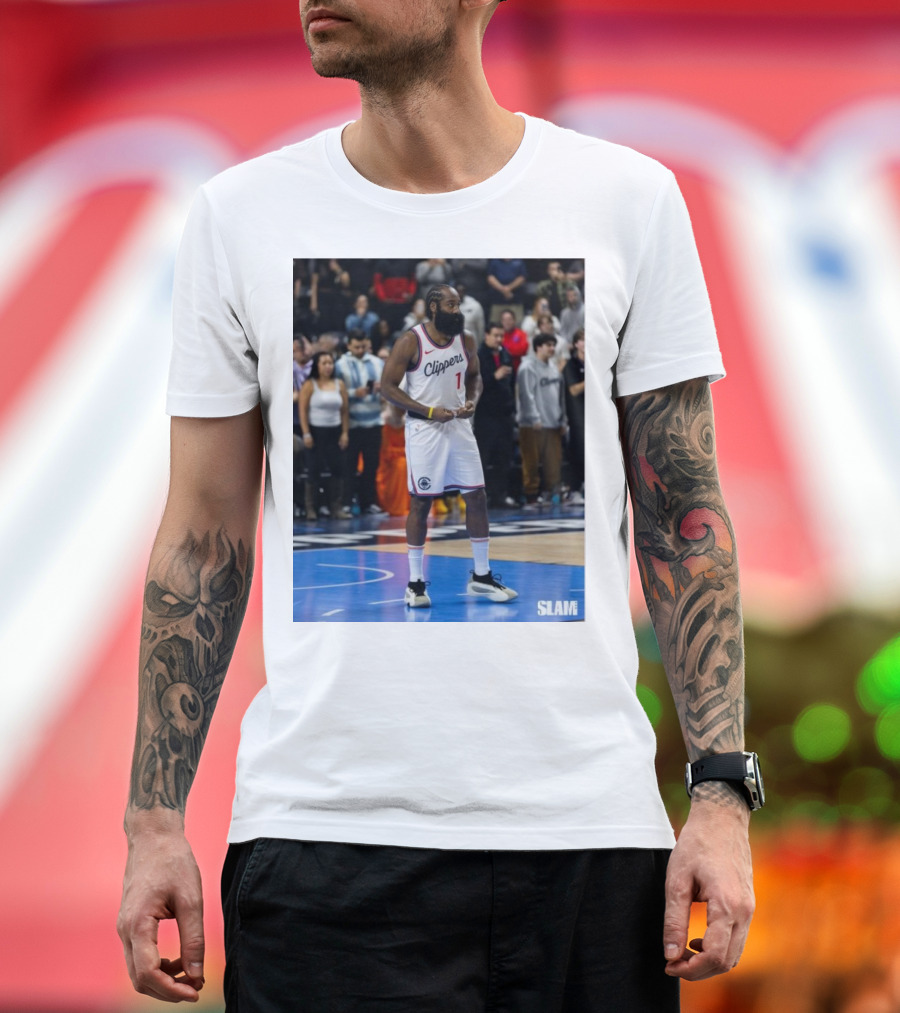 James Harden in Los Angeles Clippers Uniform SLAM Photo T-Shirt
