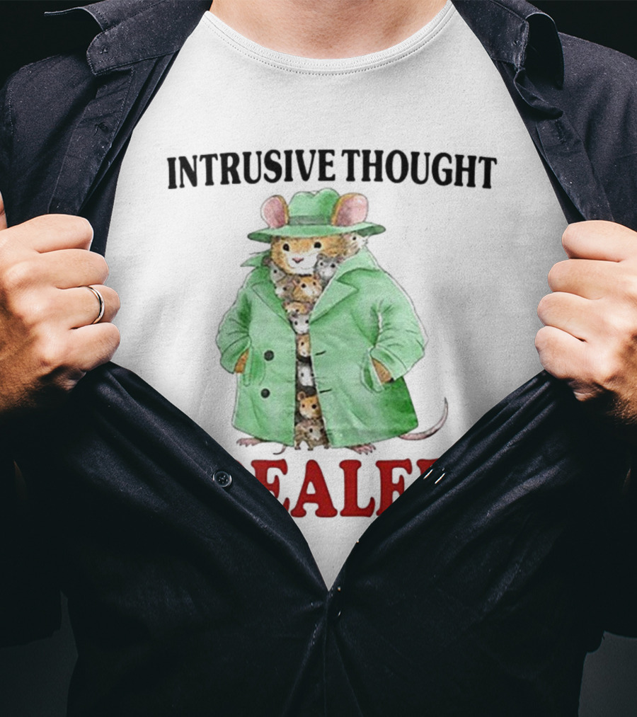 Intrusive Thought Dealer Mouse In Trench Coat T-Shirt