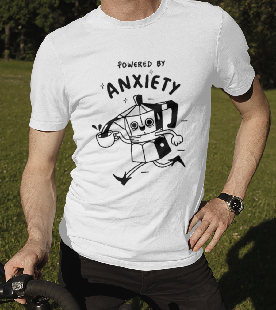 Powered By Anxiety Kazisvet Coffee Pot T-Shirt