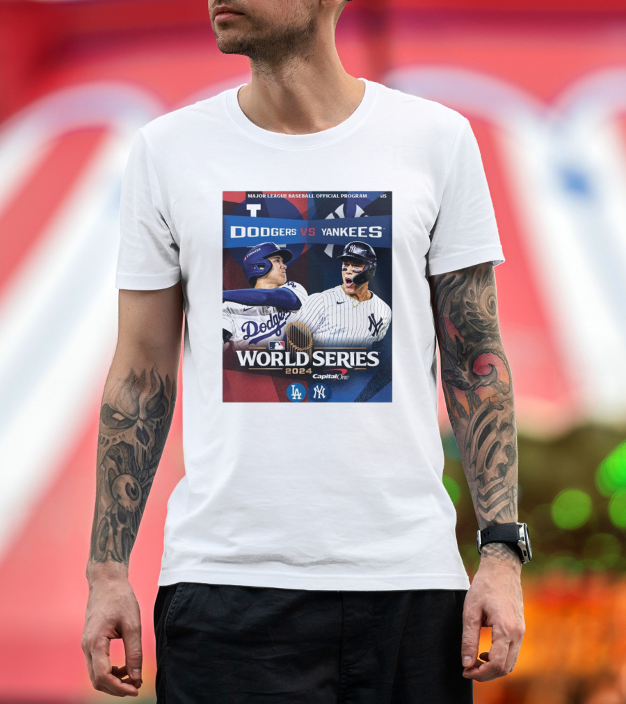 Major League Baseball Official Program Dodgers vs Yankees World Series T-Shirt