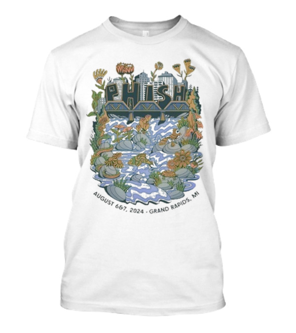 Phish Live In Grand Rapids MI August 6-7 2024 River-Bridge Scene T-Shirt