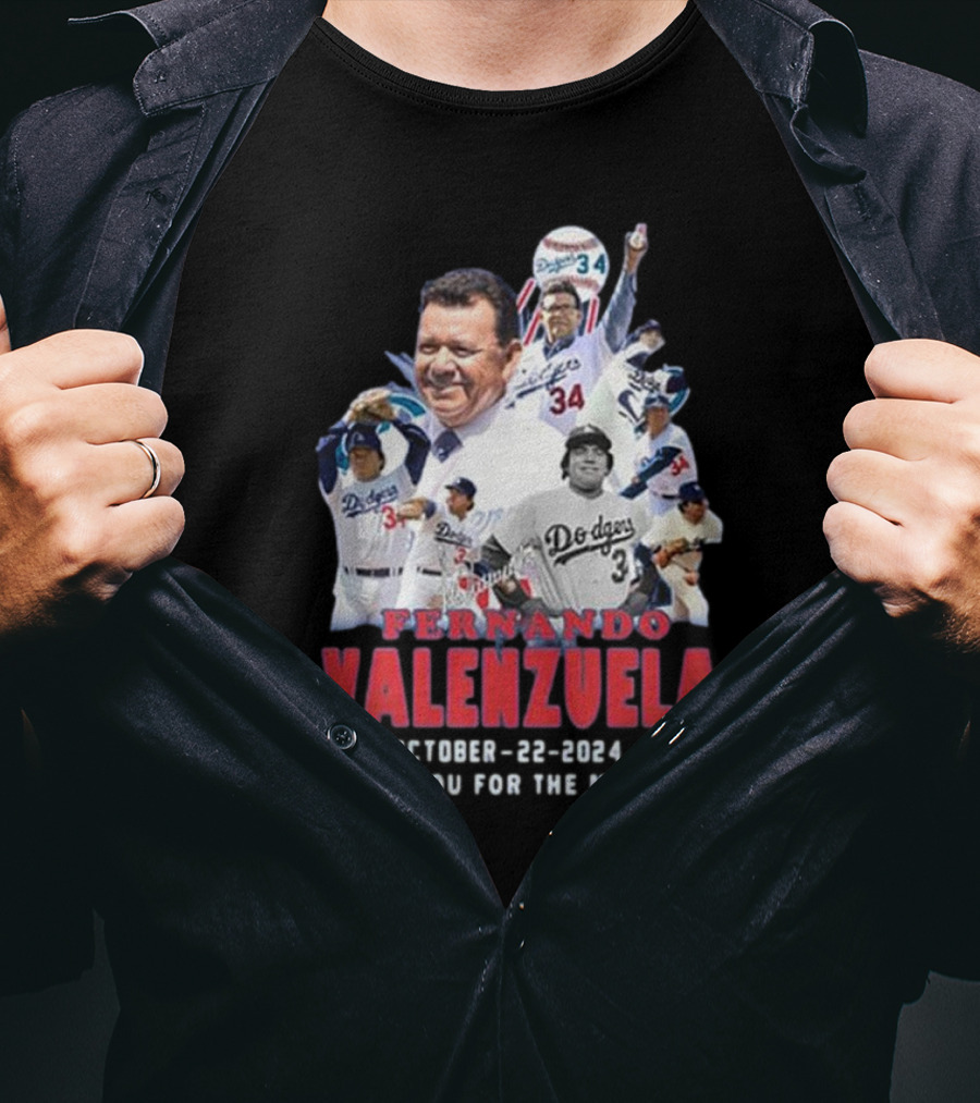 Fernando Valenzuela Los Angeles Dodgers Thank You For The Memories October 22 T-Shirt
