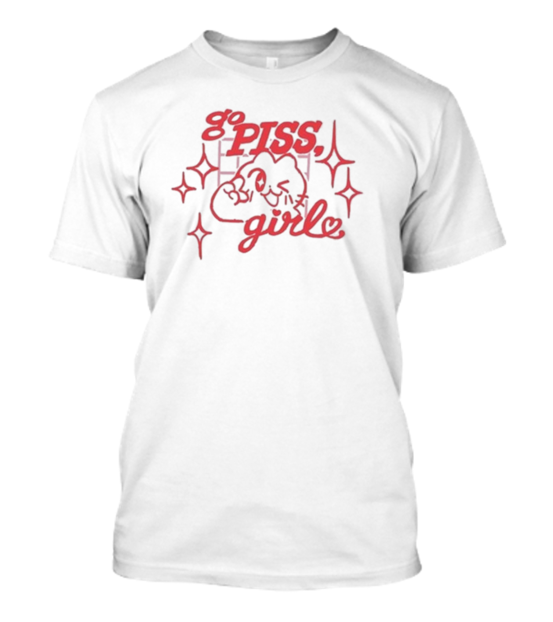 Go Piss Girl Cute Character With Stars T-Shirt