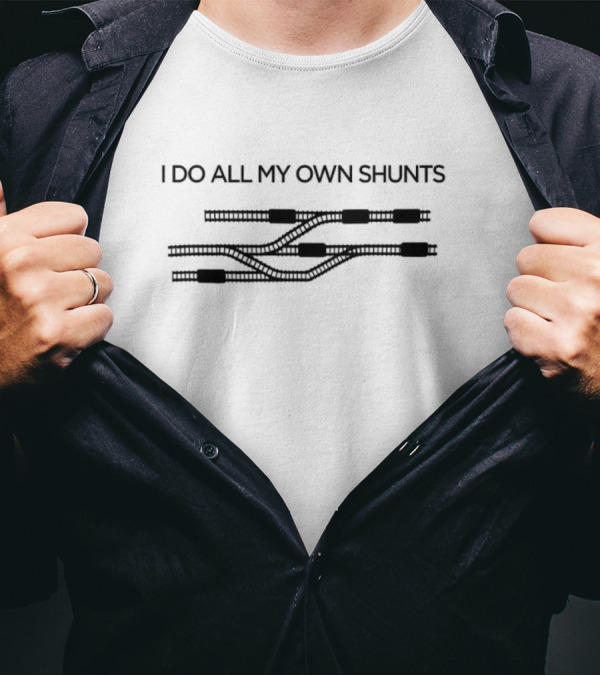 I Do All My Own Shunts Train Tracks Engineer Humor T-Shirt