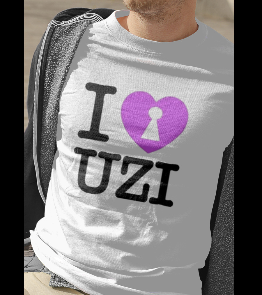 I Love Heart Keyhole Uzi T-Shirt