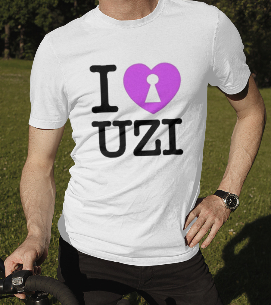 I Love Heart Keyhole Uzi T-Shirt