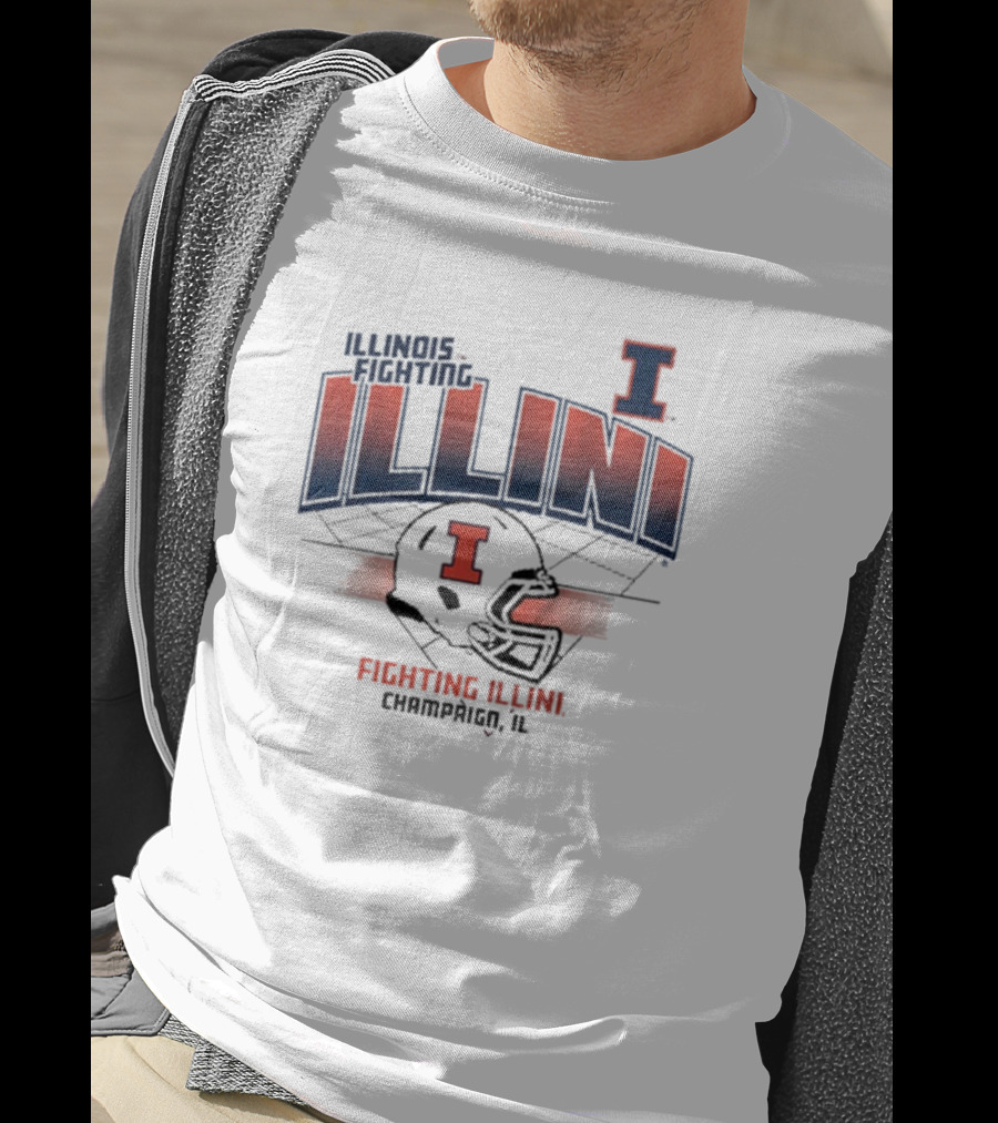Illinois Fighting Illini Football Helmet Champaign IL T-Shirt