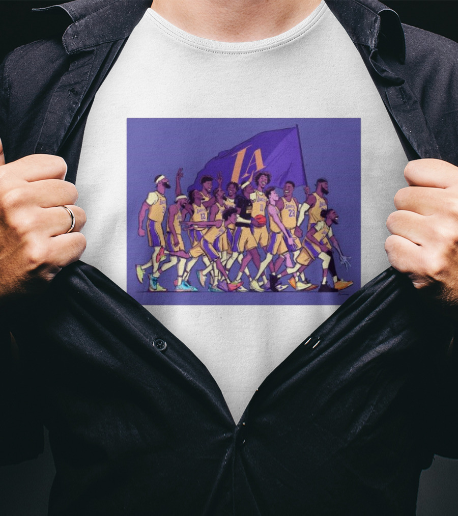 Los Angeles Lakers Walking Into The Playoffs Like NBA Team Players Together T-Shirt