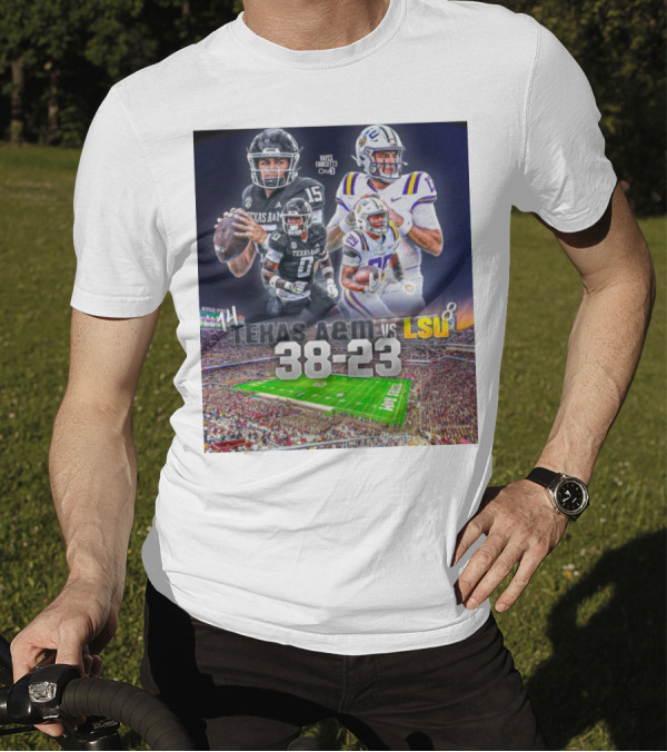 Texas A&M Aggies Vs LSU Tigers 38-23 Victory Highlights Player Performances And Field Scene T-Shirt