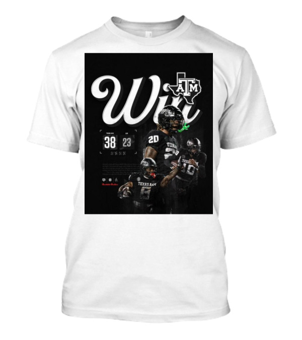 Texas A&M Aggies Win 38-23 Football Victory GigEm Scripted T-Shirt