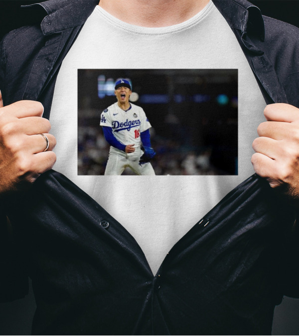 Los Angeles Dodgers Yoshinobu Yamamoto Dialed In World Series Excitement T-Shirt