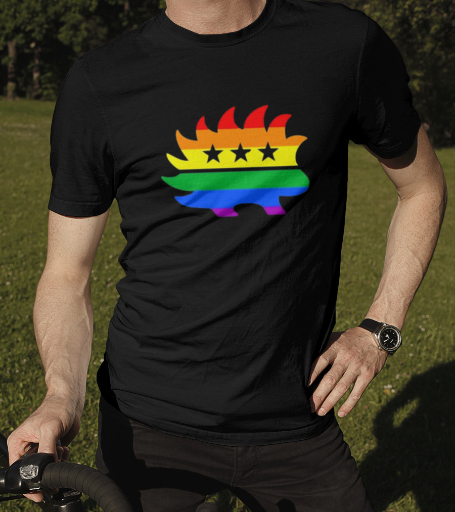 Dr. Simon Goddek Libertarian Porcupine Rainbow Flag Stars T-Shirt