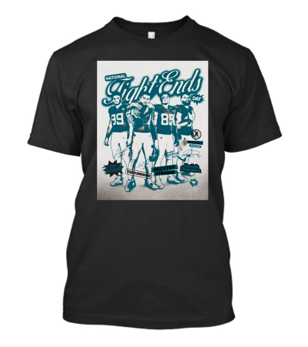 National Tight Ends Day Featuring Luke Farrell Evan Engram Brenton Strange Josiah Deguara Signatures T-Shirt