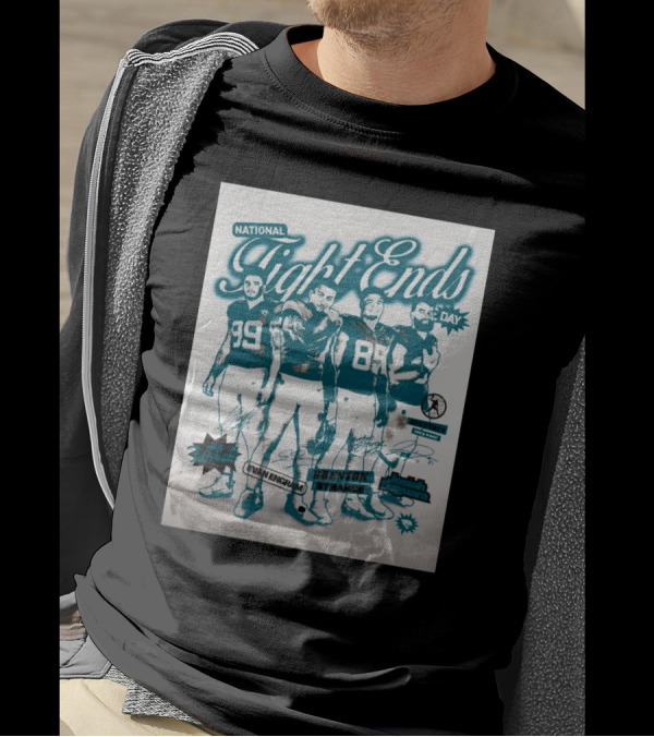 National Tight Ends Day Featuring Luke Farrell Evan Engram Brenton Strange Josiah Deguara Signatures T-Shirt