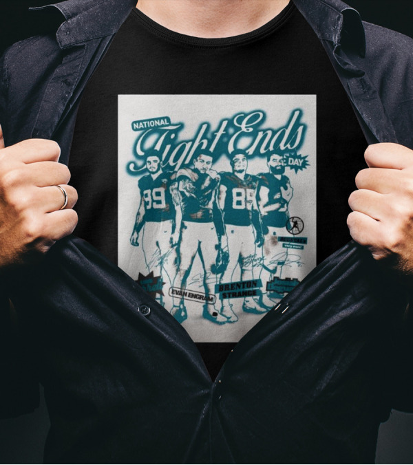 National Tight Ends Day Featuring Luke Farrell Evan Engram Brenton Strange Josiah Deguara Signatures T-Shirt