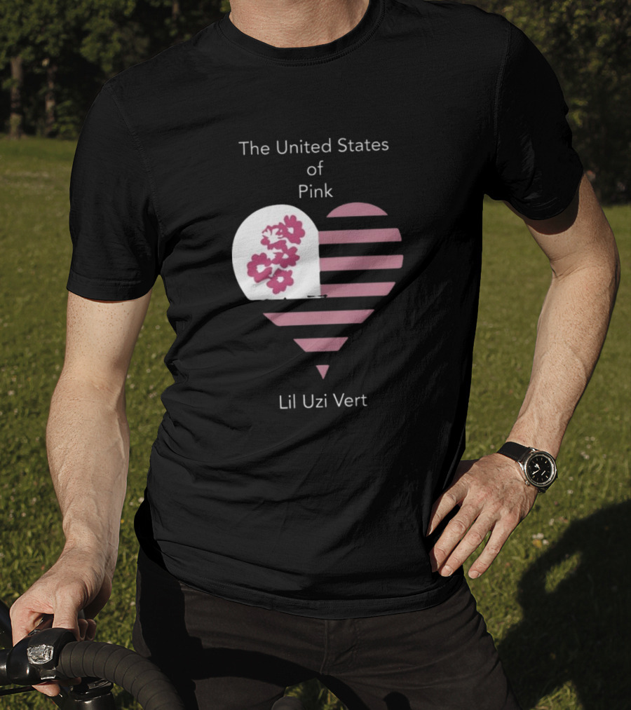 Lil Uzi Vert Heart Pink Stripes Flowers United States Of Pink T-Shirt