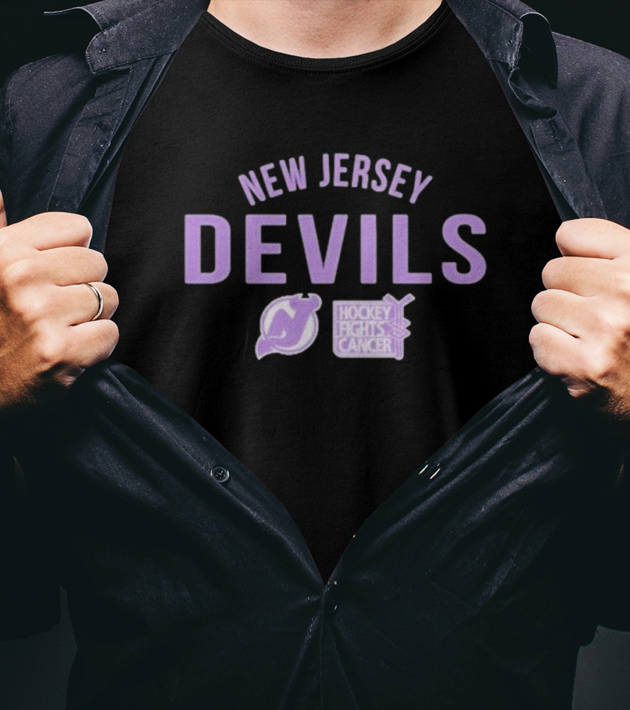 New Jersey Devils Hockey Fights Cancer T-Shirt