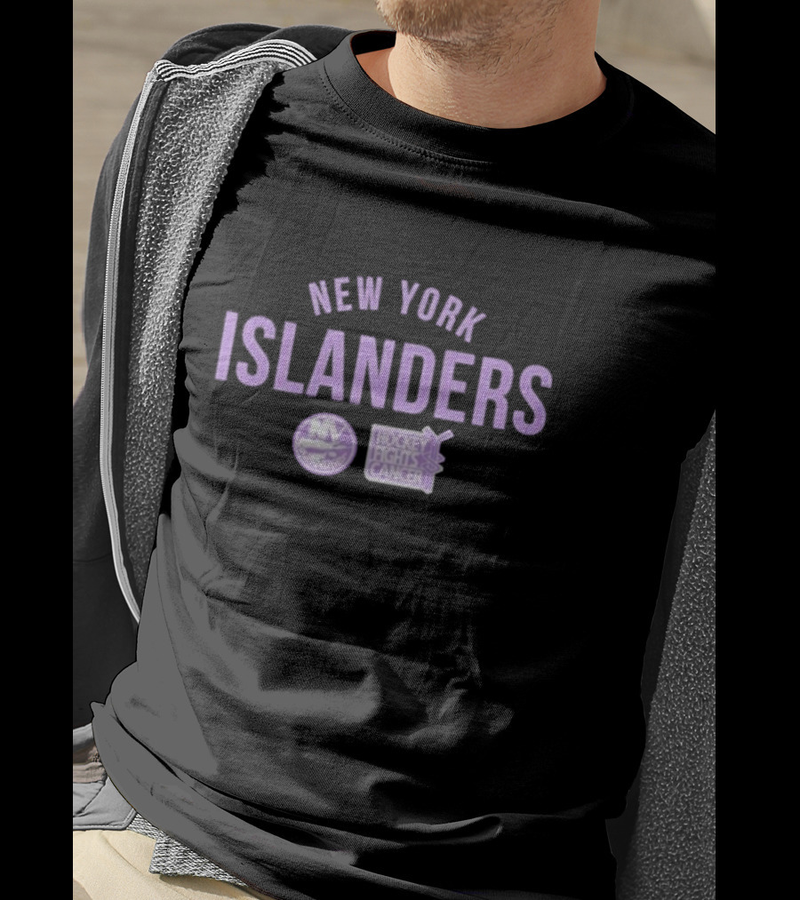 New York Islanders Hockey Fights Cancer Purple T-Shirt