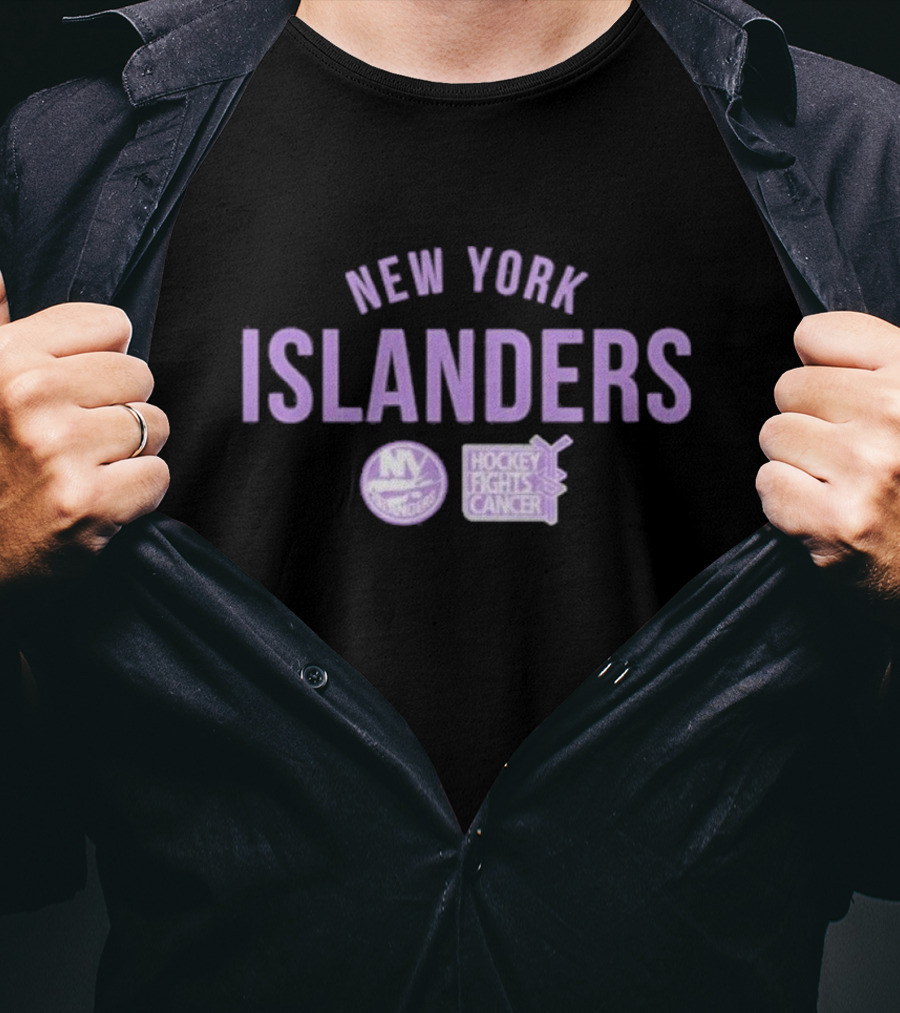 New York Islanders Hockey Fights Cancer Purple T-Shirt
