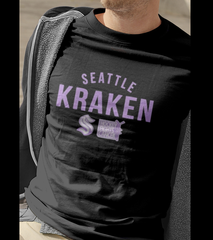 Seattle Kraken Hockey Fights Cancer Support T-Shirt
