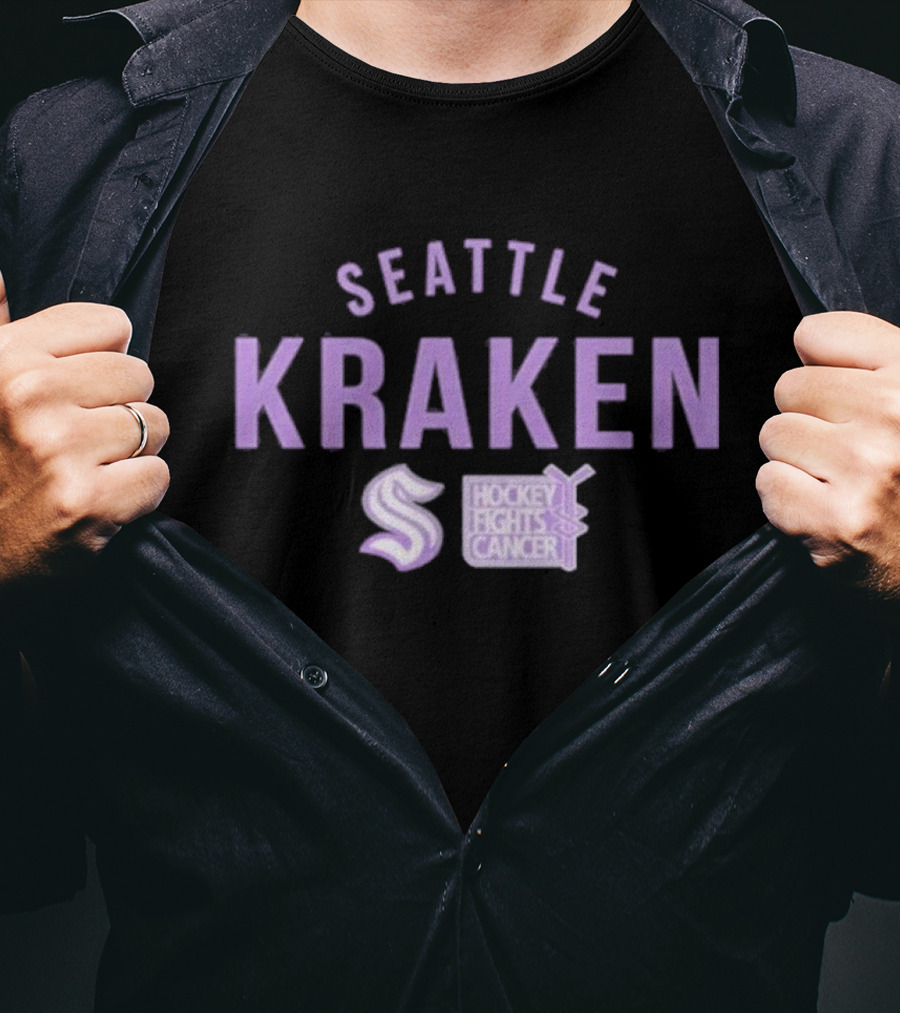 Seattle Kraken Hockey Fights Cancer Support T-Shirt