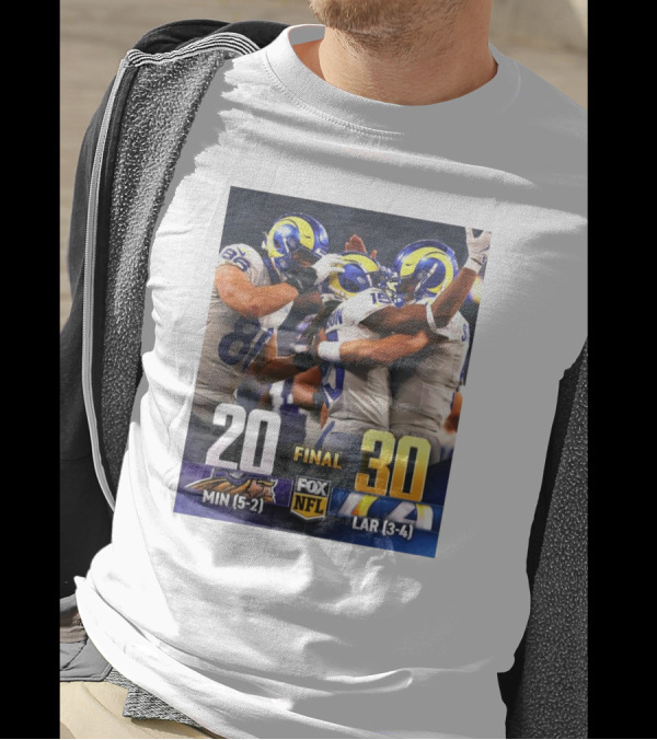 Final Los Angeles Rams 30-20 Minnesota Vikings Fox NFL MIN (5-2) LAR (3-4) T-Shirt