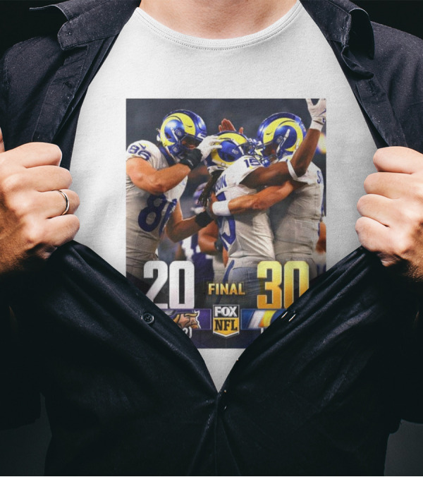 Final Los Angeles Rams 30-20 Minnesota Vikings Fox NFL MIN (5-2) LAR (3-4) T-Shirt