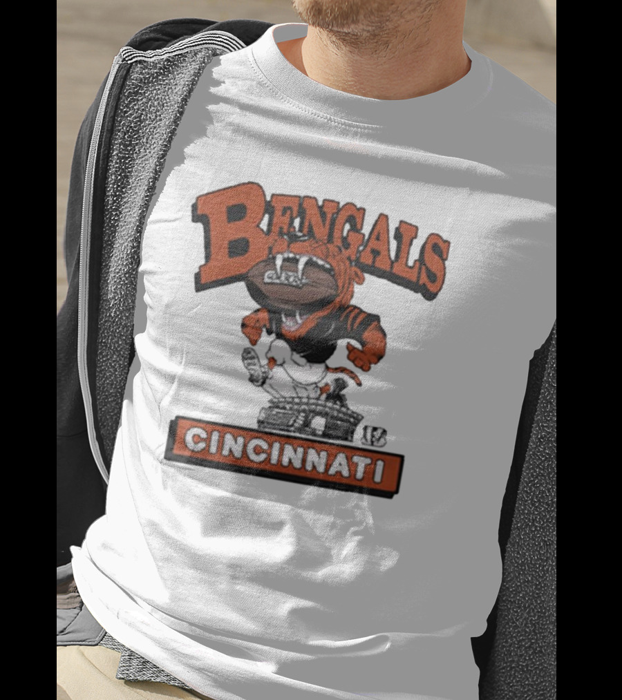 Cincinnati Bengals Mascot Jumping Over Stadium T-Shirt