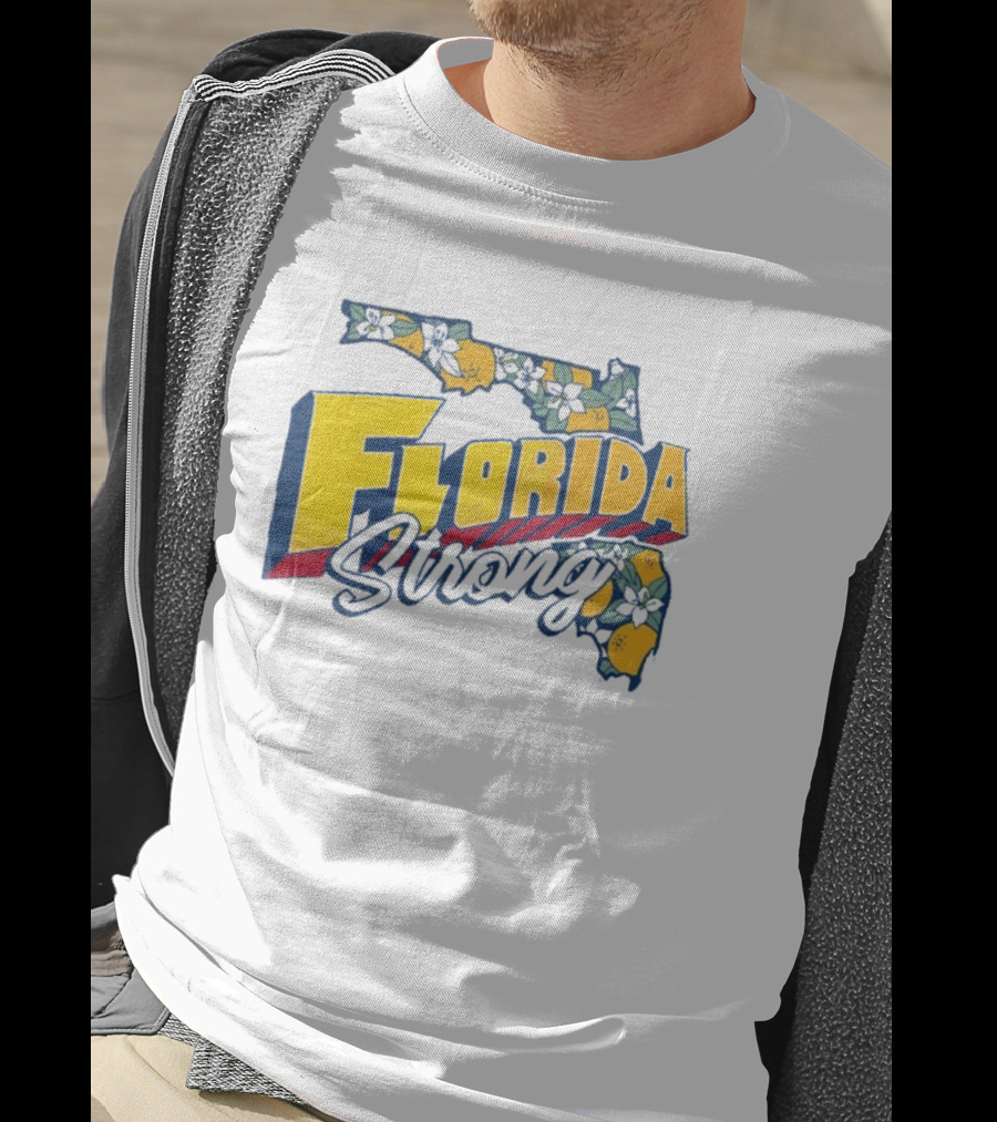 Florida Orange Blossom Map Florida Strong T-Shirt