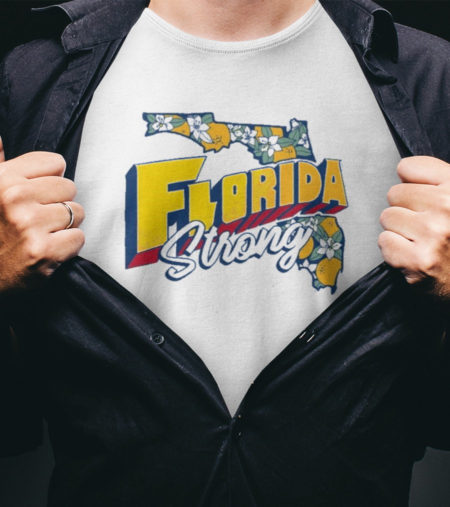 Florida Orange Blossom Map Florida Strong T-Shirt