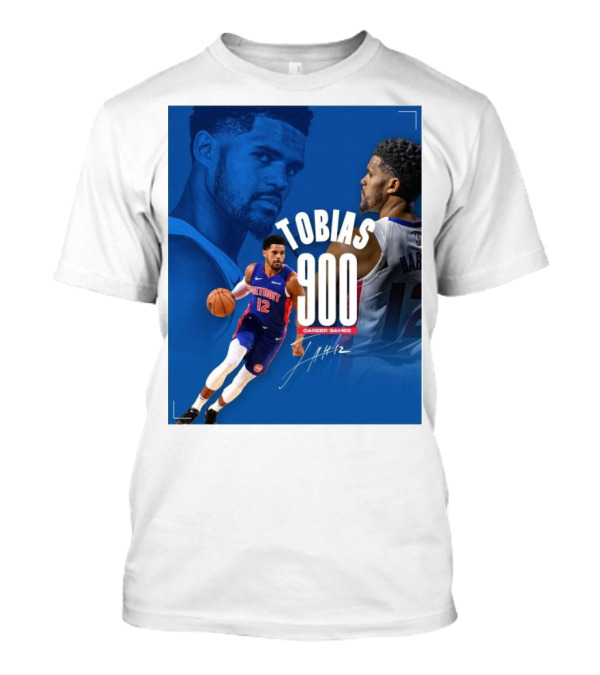 Detroit Pistons Tobias Harris 900 Career Games Milestone T-Shirt