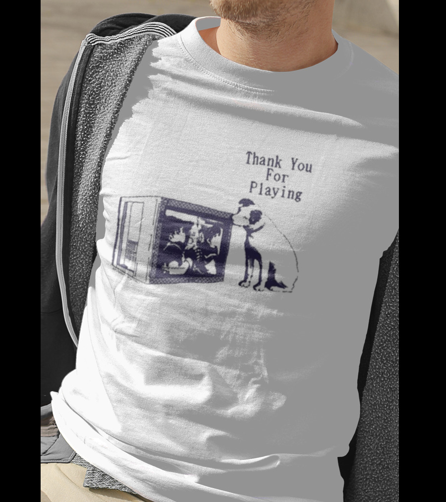 Thank You For Playing Dog Watching TV Nostalgia T-Shirt