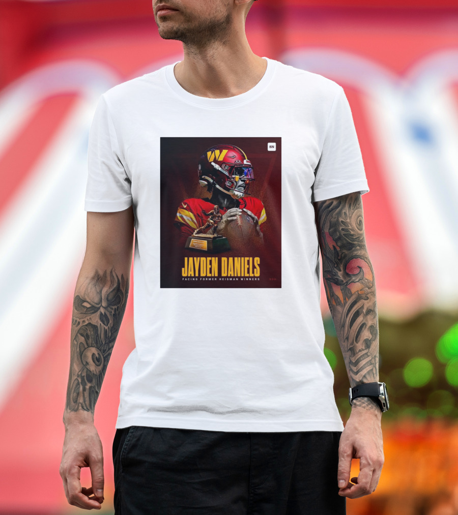 Jayden Daniels NFL Matchup Against Former Heisman Winners Washington Commanders T-Shirt