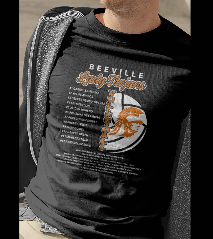 Beeville Lady Trojans Volleyball Team Roster And Iconic Trojan T-Shirt