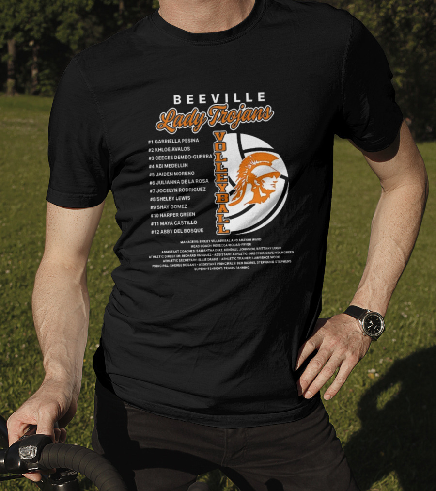 Beeville Lady Trojans Volleyball Team Roster And Iconic Trojan T-Shirt