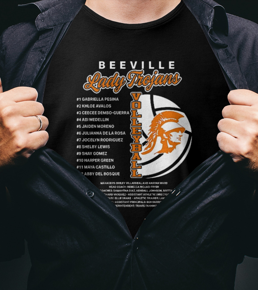 Beeville Lady Trojans Volleyball Team Roster And Iconic Trojan T-Shirt