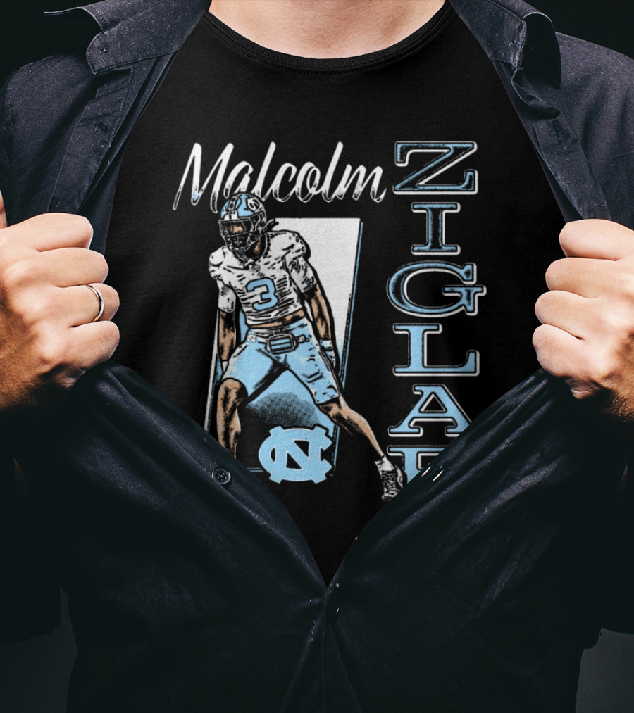Malcolm Ziglar North Carolina Tar Heels Football Player UNC T-Shirt