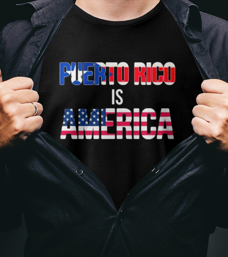 Puerto Rico Is America USA Flag T-Shirt