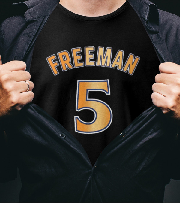 Freddie Freeman 5 Los Angeles Dodgers MLB Name And Number 2024 World Series Champions T-Shirt
