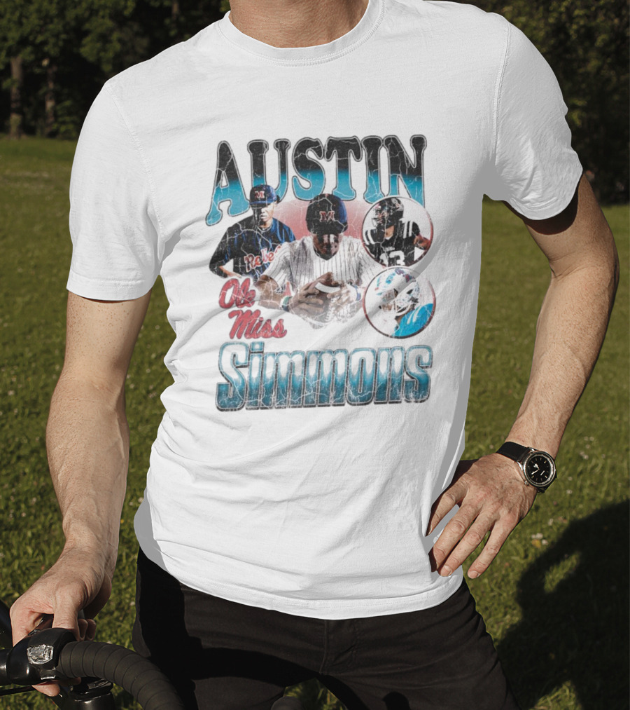 Austin Simmons Ole Miss Rebels Vintage 90s Sports T-Shirt