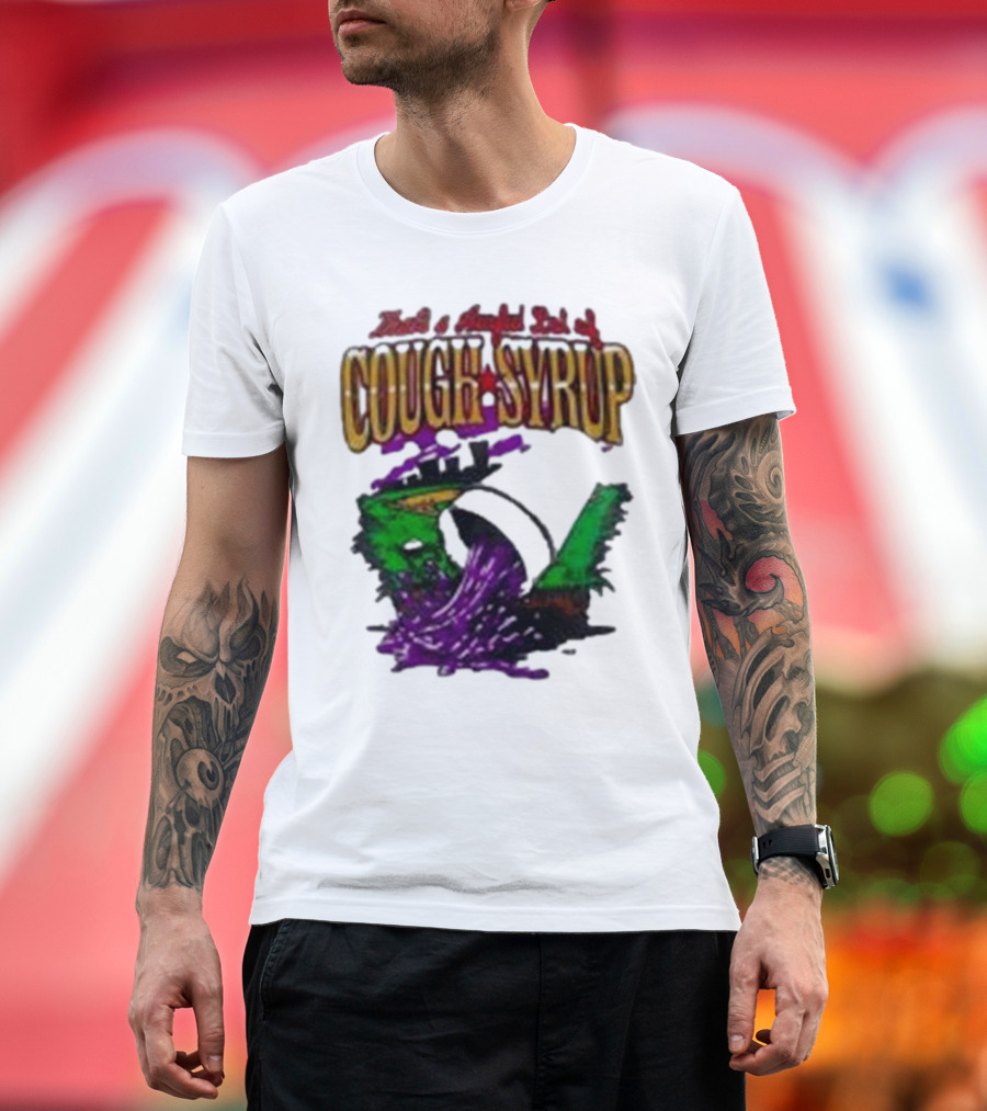 Baseball That’s A Awful Lot Of Cough Syrup Cityscape and Pouring Purple Liquid T-Shirt