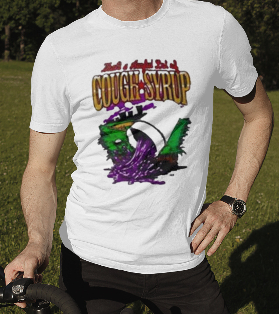 Baseball That’s A Awful Lot Of Cough Syrup Cityscape And Pouring Purple Liquid T-Shirt