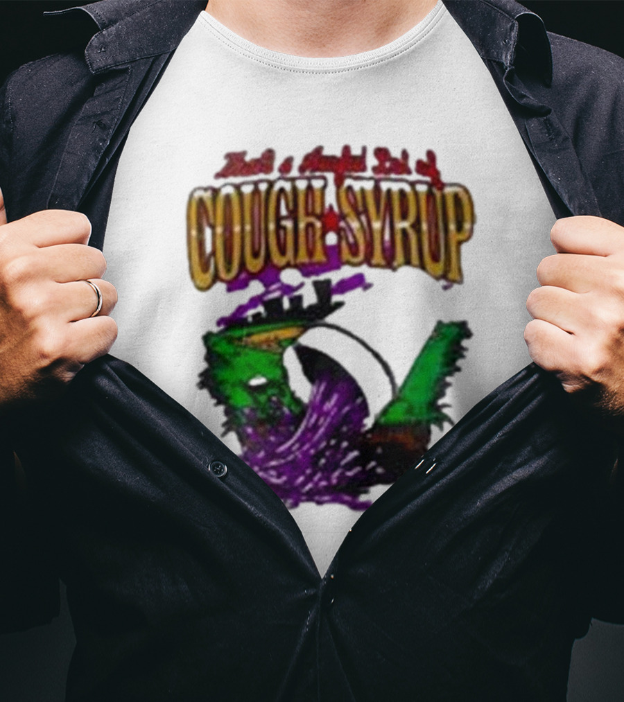 Baseball That’s A Awful Lot Of Cough Syrup Cityscape And Pouring Purple Liquid T-Shirt
